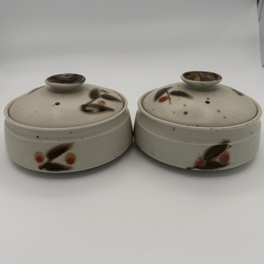 Vintage OTAGIRI Bittersweet Stoneware 5" Individual Casserole Dish Lid Set 2 MCM